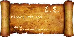 Bihari Rózsa névjegykártya