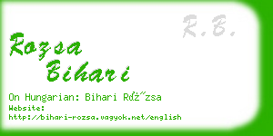 rozsa bihari business card